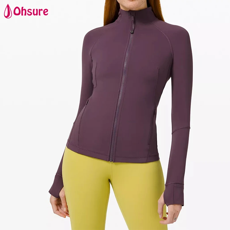 

New Arrival custom logo Sweater Sports Wear Long Sleeve Shirts Zipper Fitness Yoga Tops Gym Track Jacket for women