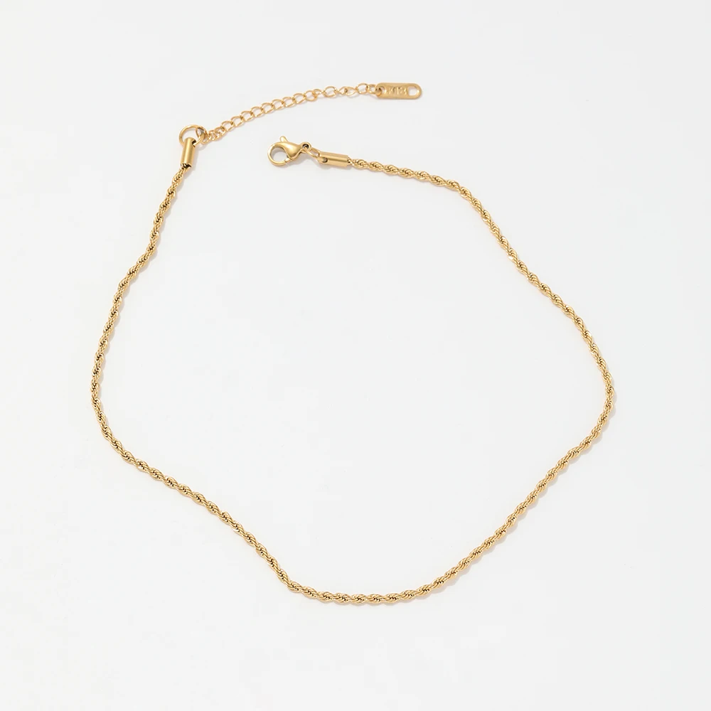 Joolim Jewelry Wholesale 18k PVD  Gold Plated Rope Chain Stainless Steel Choker Necklaces