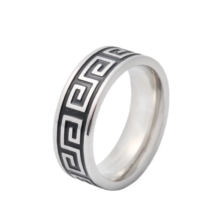 

2021 New Fashion Hiphop Punk Stainless Steel Band Rings Vintage Goth Rings for Women Men Jewelry Gifts