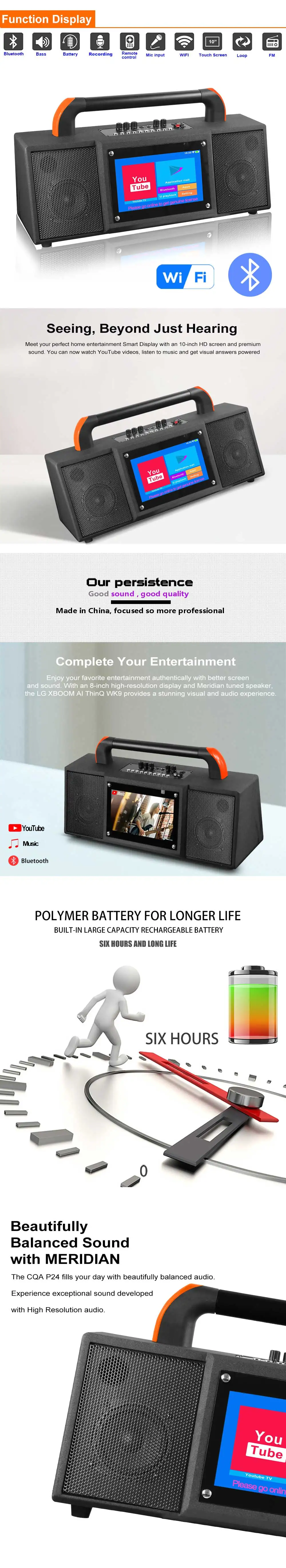 CQA touch screen 10"inch Smart Display speaker wifi smart speaker - ANKUX.COM