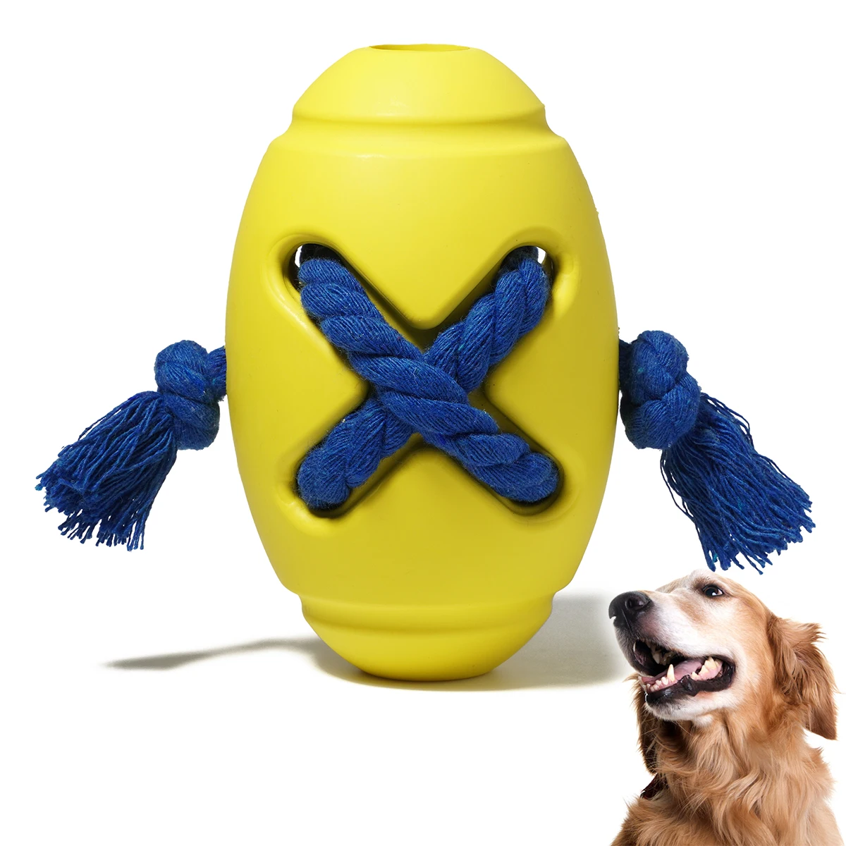 

Hot Sale Present Pets Toys Good Quality Ultra Durable Non-toxic Treat Dog Toy Puzzle Style Interactive Dog Toy, Blue+yellow