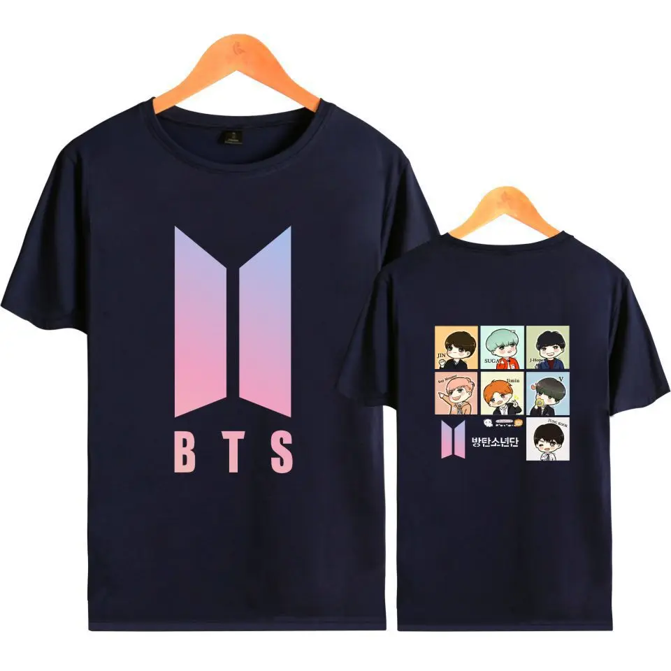 

New 2022 BTS Albums Merchandise Love Yourself Gradient Women Top Custom Logo Oversize BTS Men T-Shirt, Customized color