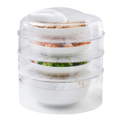 
Hot Sale Transparent Multi layer Stackable Dish Round Food Covers  (62561621082)