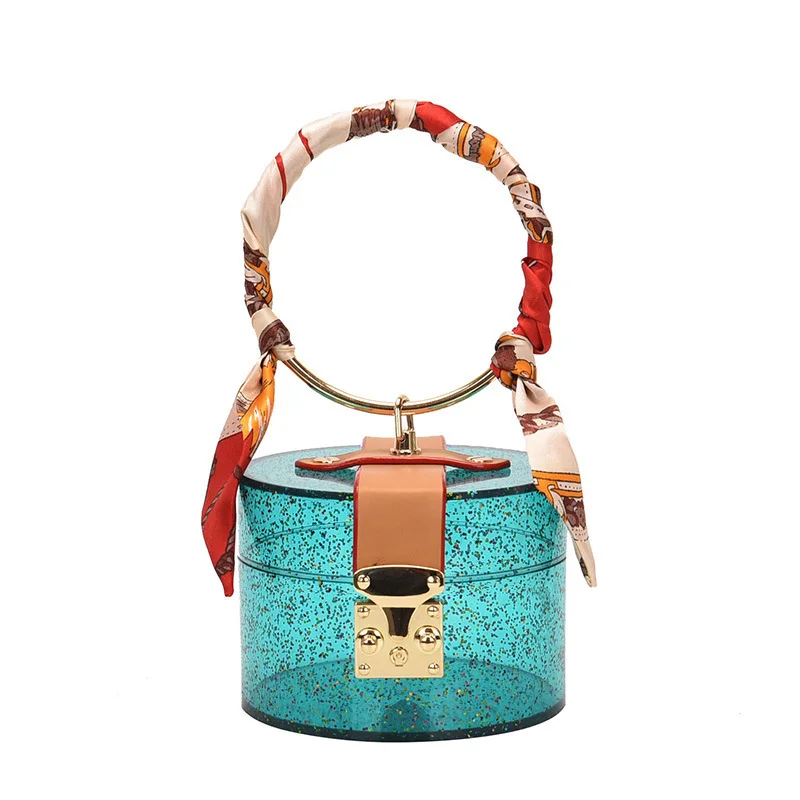 

Silk scarf ring Mini bucket bag personality lovely transparent jelly handbag Woman Bag Designer Bags Handbags, Customizable