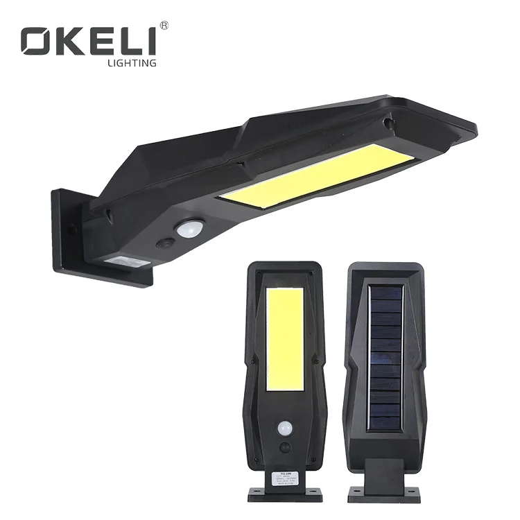 OKELI Energy Saving motion sensor 20w solar power outdoor security led garden wall light
