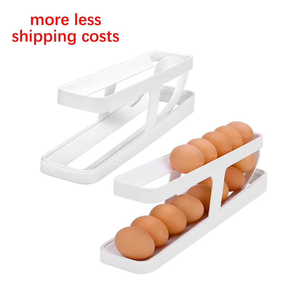 

Eggs Detachable Refrigerator Organizer 2 Tier Rolling Egg Dispenser Rolling Egg Holder Automatically Storage Container