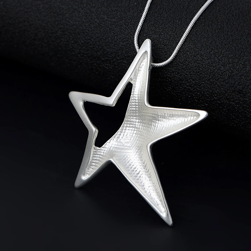 

2021 snake chain long necklace initial unique exquisite star alloy necklace fashion personalized necklace jewelry women