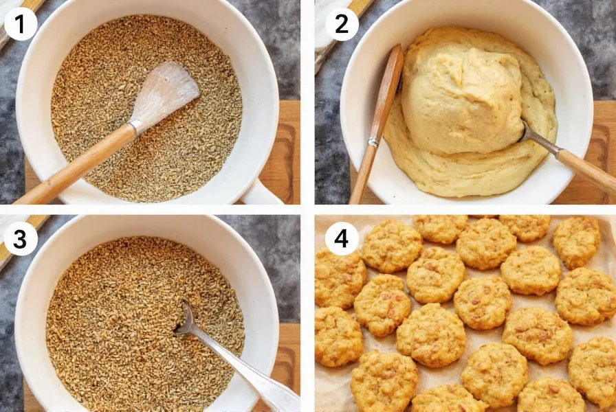Step-by-step process showing anise seed toasting, dough preparation, and finished golden brown anise cookies