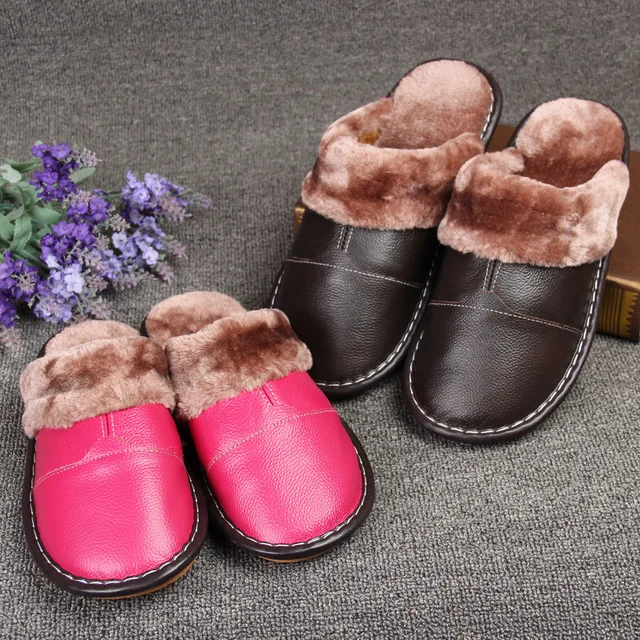 

Warm Winter Home Slippers Non-Slip Thick Warm House Shoes Cotton Women Men Slippers 7 Colors 15% off