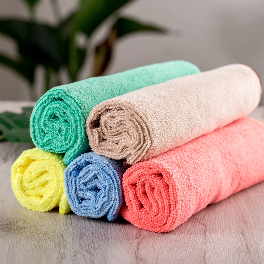 

Wholesale Standard Size Plain Colour Household Kitchen Towel Microfiber Cleaning Cloth, Red , yellow , green ,sky blue, sapphire is in stock cloth