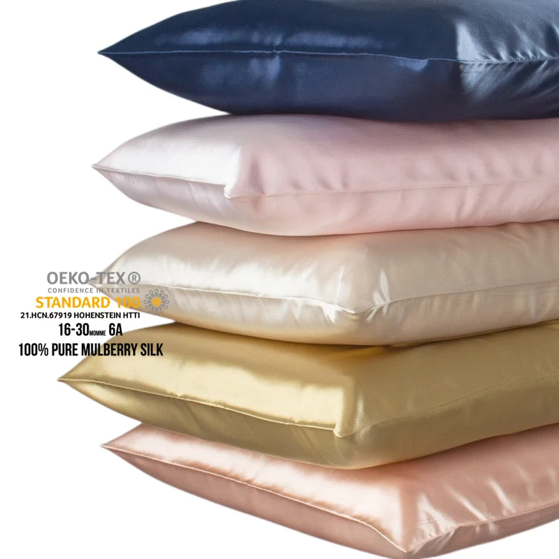 

Hyaluronic Acid 19mm 22Momme Silk Pillowcase 100% 6A Pure Mulberrry Silk Pillow Case For Skin Care