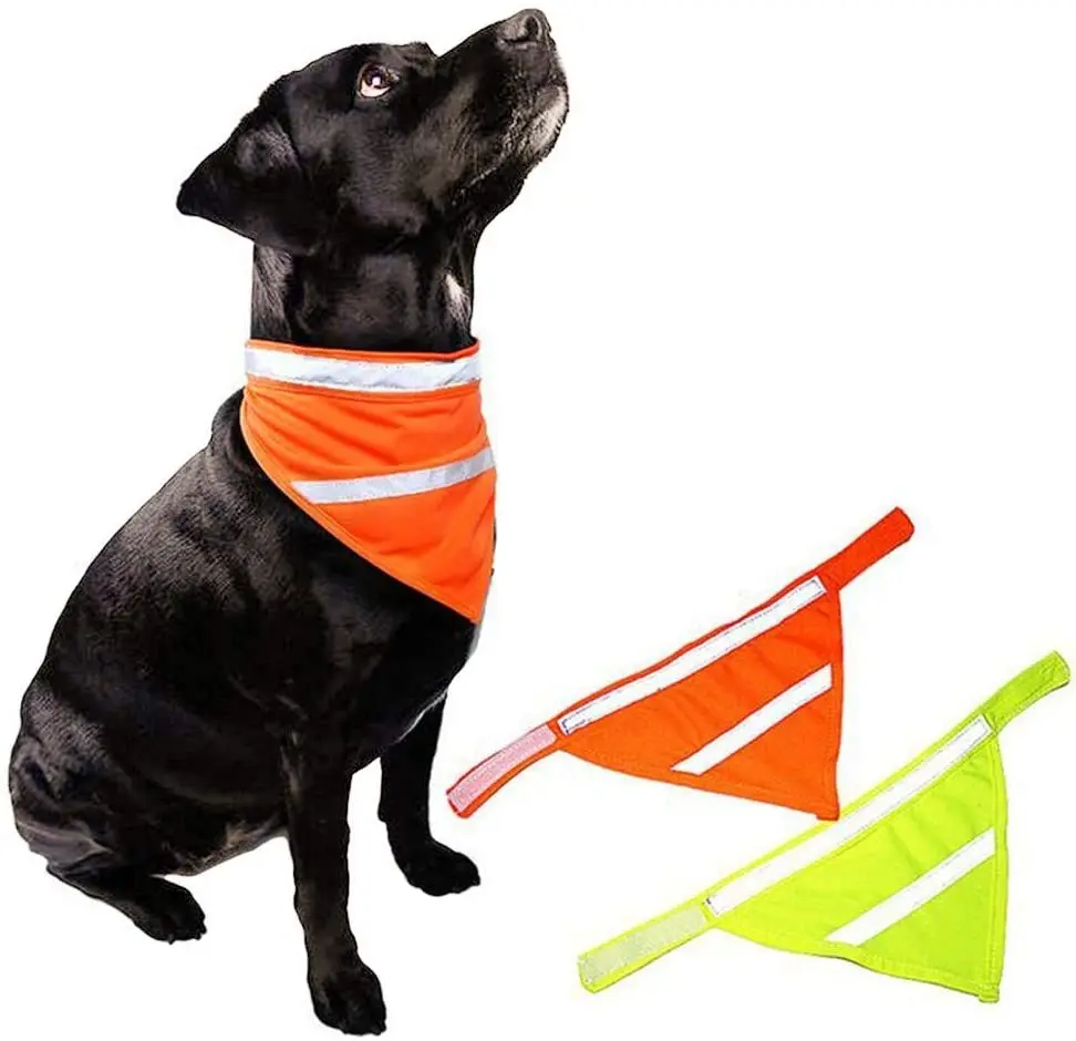

Dog Bandanas Reflective Dog Scarf Keep Safe in the Night Rode Outdoor Dog Bandana Cat Yellow/Orange, Orange yellow