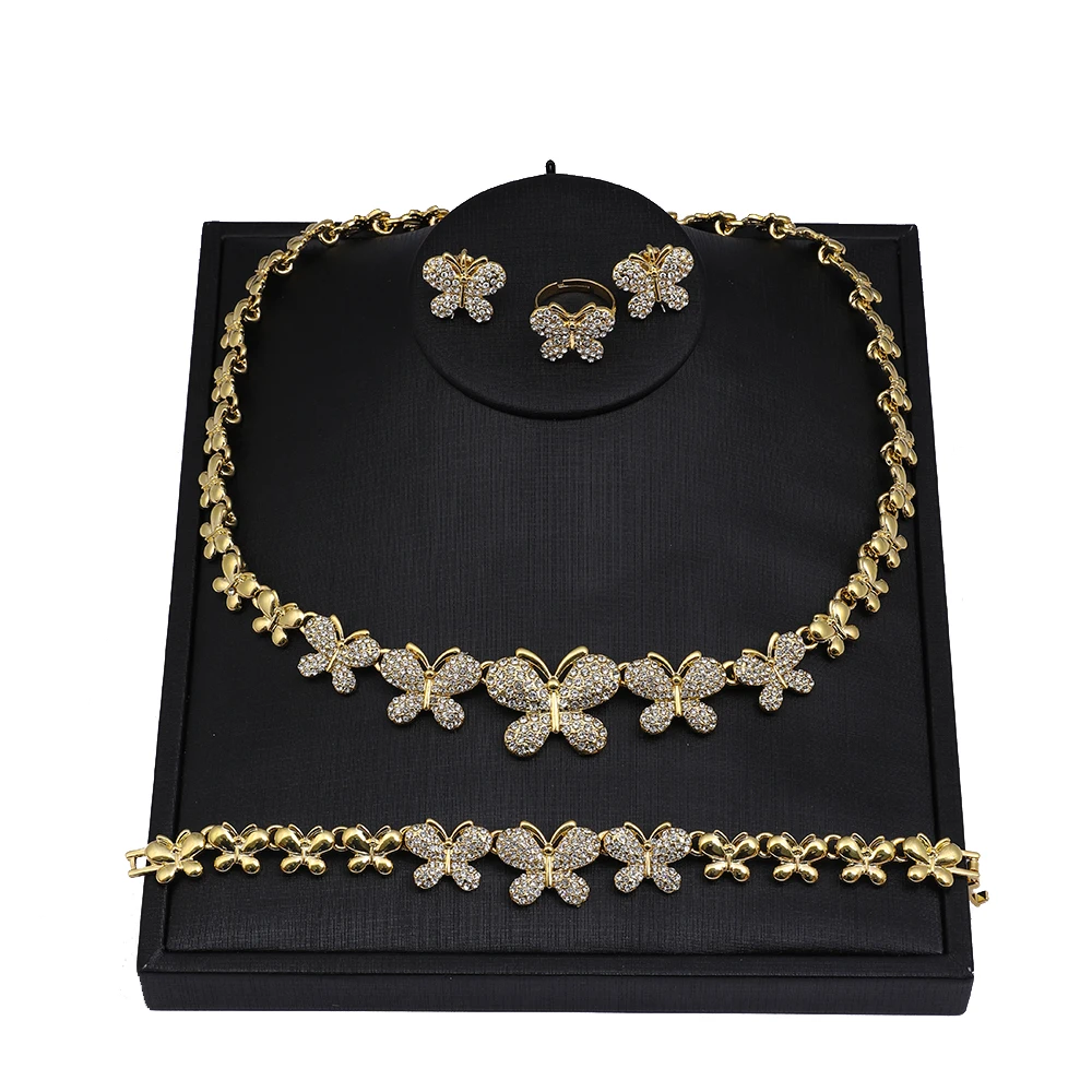 

Top selling new fashion girl exquisite butterfly four-piece set of jewelry