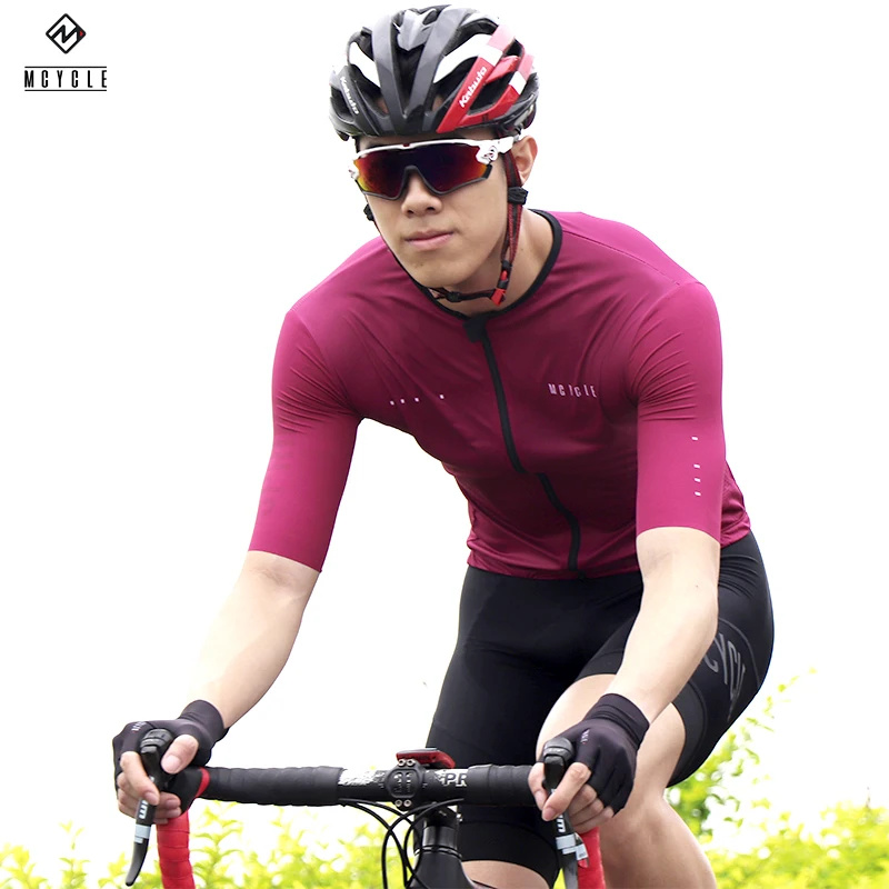 

Aero Cycling Apparel Pro Team Cycling Jersey with Laser Cutting Cuff, Wine red