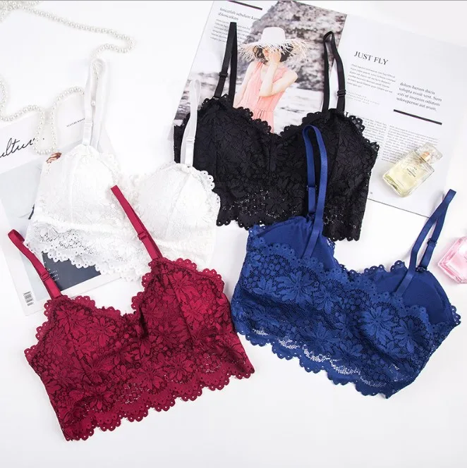 

Z004 Fashion design women lingerie strap bralette floral lace bra camisole in women underwear