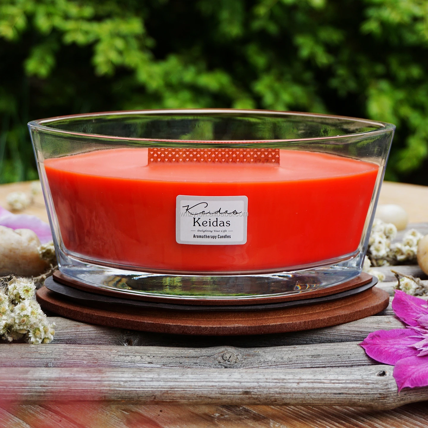 Luxury Woodwick Aromatherapy Candles /unique Oval Boat Glass Candles Woodwick Candle Jar With
