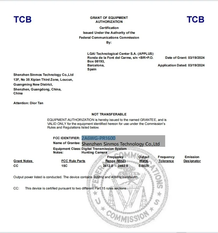FCC Certification