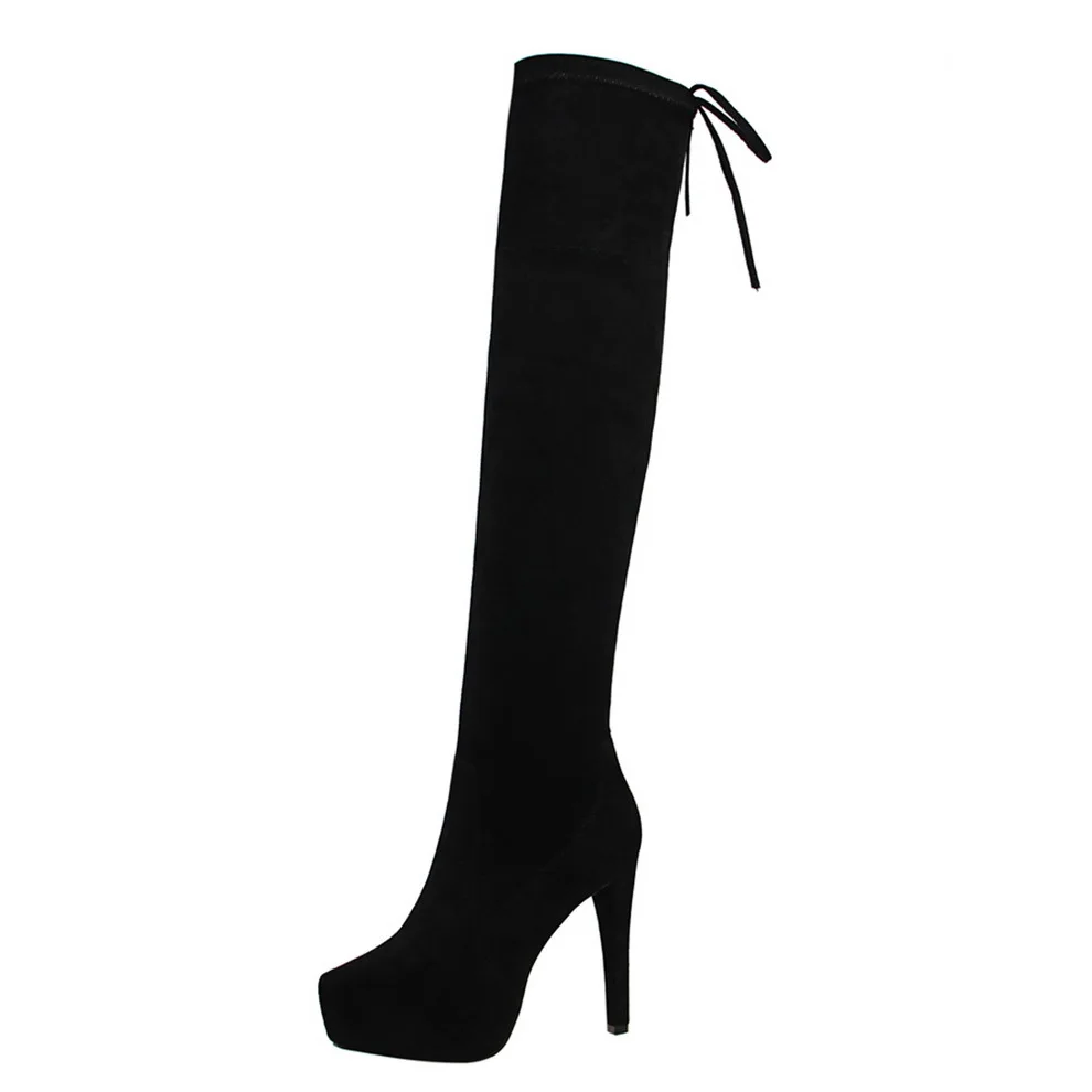 

Clearance 2019 Euramerican Style Fashion Sexy Lady Thigh High Boots Platform Over Knee High Heel Boots for Women, Black