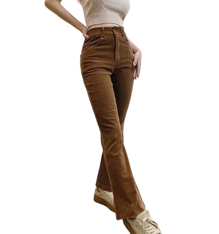 

Fashion Women Formal Velvet Trousers Wide-leg Velour Pants