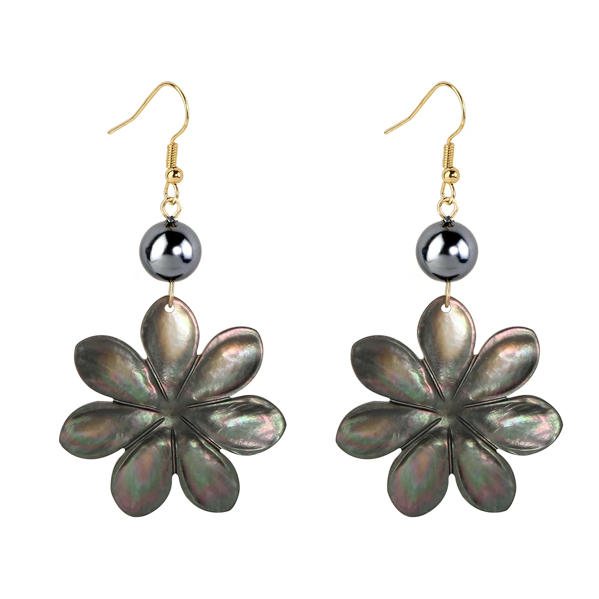 

New Trendy Hawaiian Earrings 2023 Shell Swimm Wear Exaggerated Swim Wear Earrings Mother of Pearl Earrings Wholesale