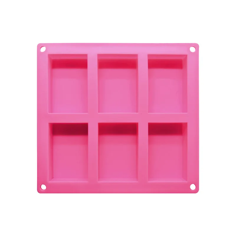 

6-Cavity Custom Silicone Soap Molds Homemade Craft Soap Mold Cake Mold, Pink