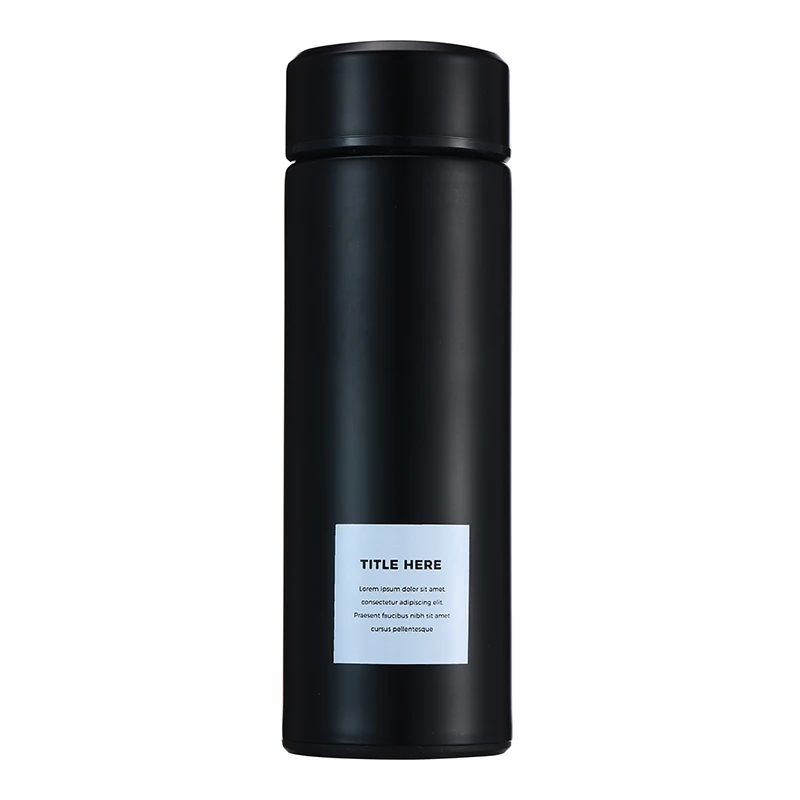 

350ML Creative Minimalist English Thermos Cup 304 Stainless Steel Business Straight Water Bottle