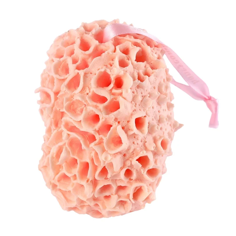 

organic Honeycomb Exfoliating shower body scrubbers natural sea foam sponge bath sponge exfoliantes, Yellow, blue , green , pink , white , purple , bamboo