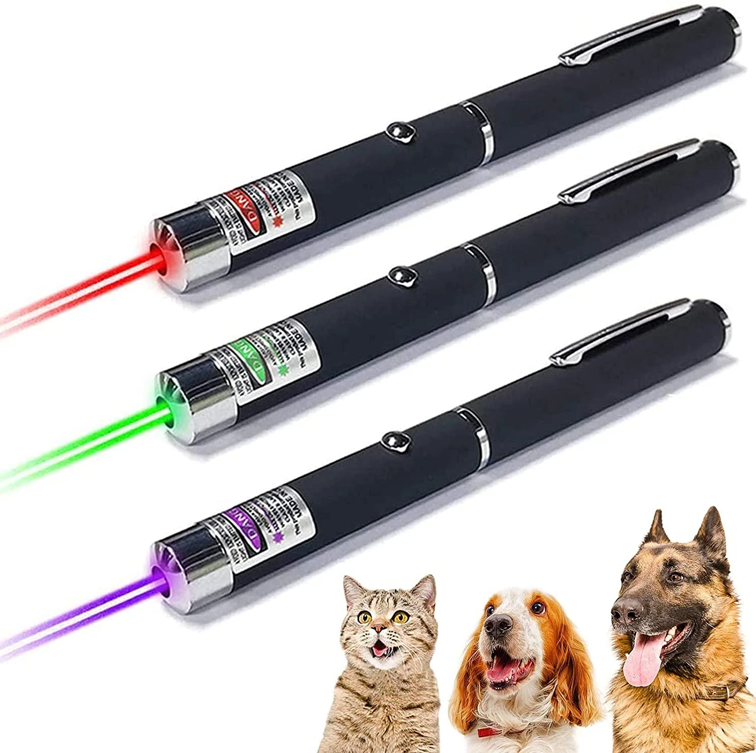 

Good Quality Cat Chase Toy Laser Pen Three Lights Changeable Kitten Cat Toy