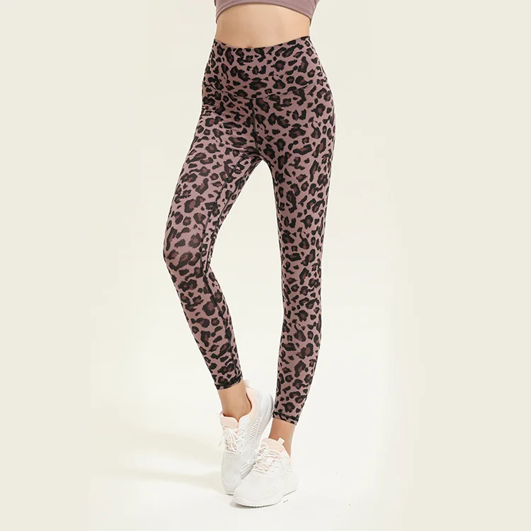 

women's high waist sport Leopard printed leggings yoga pants gym workout leggings for women