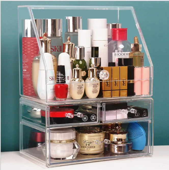 

Professional Acrylic Makeup Storage Box Waterproof and Dustproof Cosmetic Tools Organizer, Clear