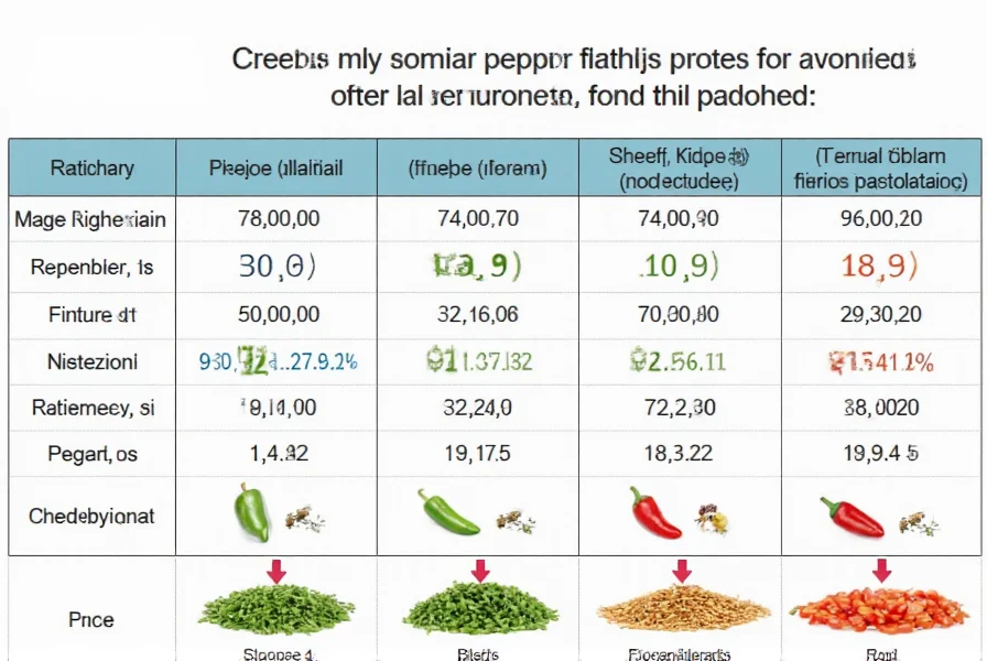 Comparison of different pepper varieties being processed by automated sorting system with quality assessment indicators