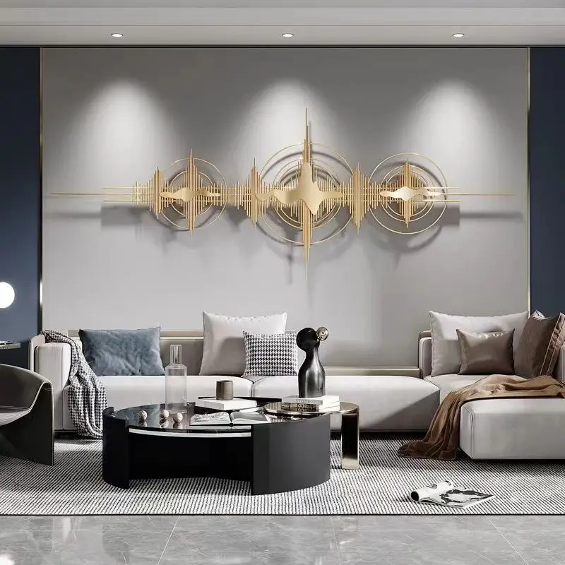 140X52cm Manufacturer Factory Price Light Luxury 3d Wall Hanging Mirrored Decorative Large Gold Metal Handicraft Art Home Decor