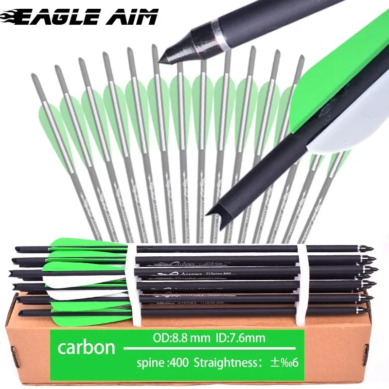 

12PCS 16/20 inch Carbon Arrows Crossbow Arrows for Archery Hunting Shooting