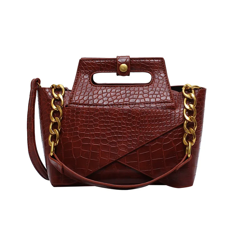 

AZB377 Large Capacity Womens Crossbody Shoulder Bag Hand Bags Crocodile Messenger Luxury 2 Pieces Hand Bag Set, As the photo, various color available