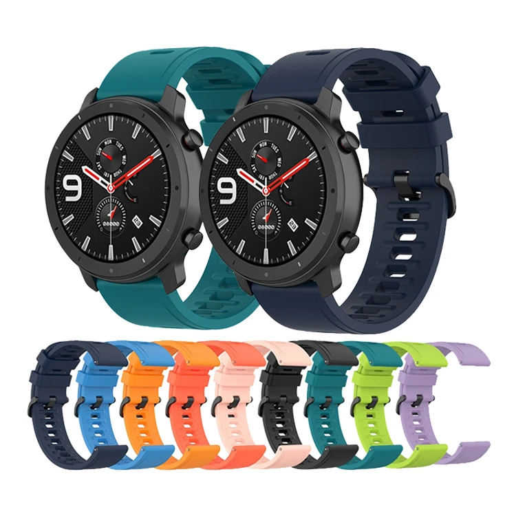 

Lianmi Watch Band For Amazfit GTR 47mm 42mm Silicone Wrist Strap For Huami Amazfit Stratos 3 2 2S BipS GTS Pace 22/20mm Bracelet, Multi colors/as the picture shows