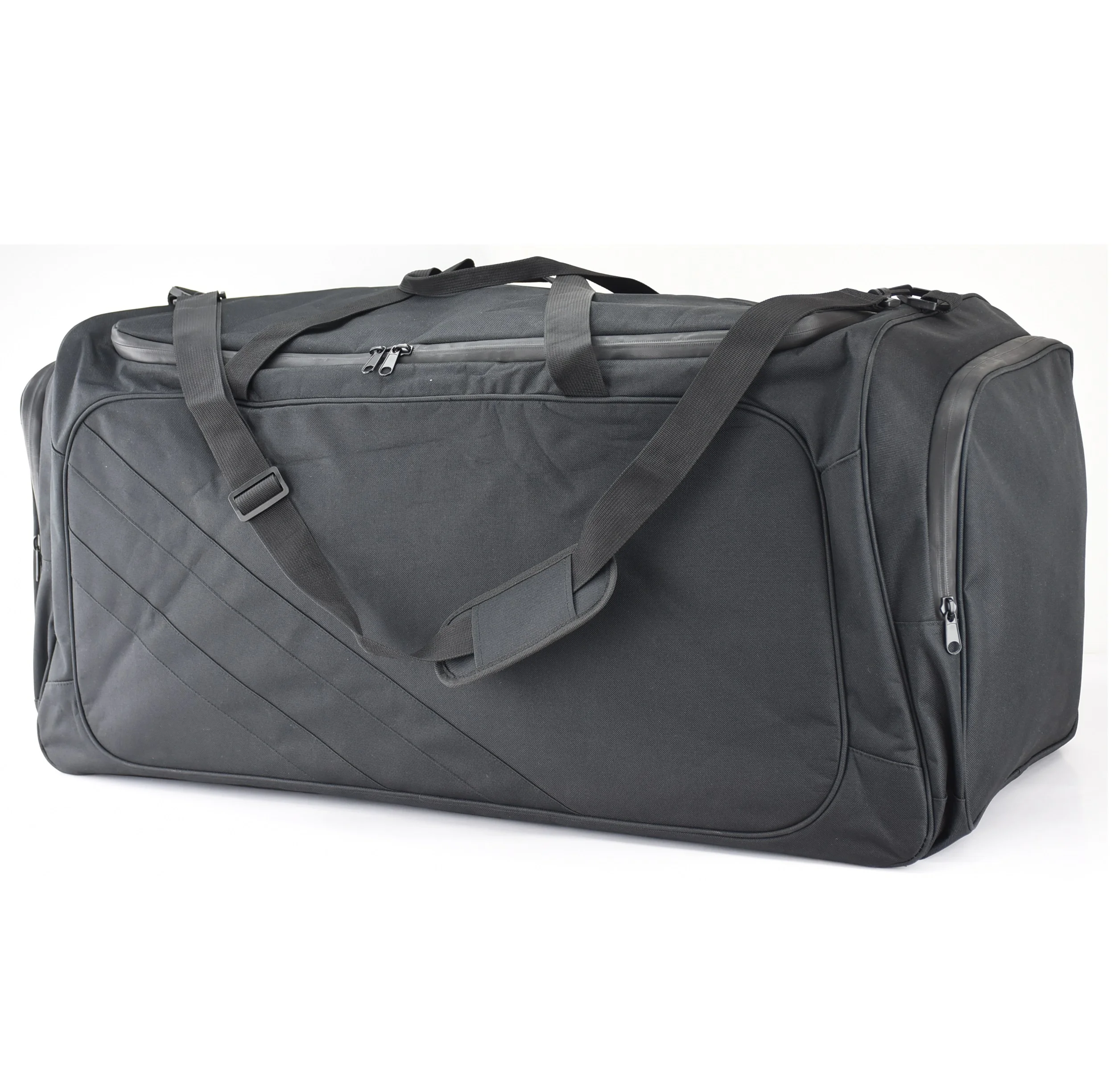 

custom Black large capacity Activated charcoal Carbon lined Smell Proof Duffel Bag with two zipper flap