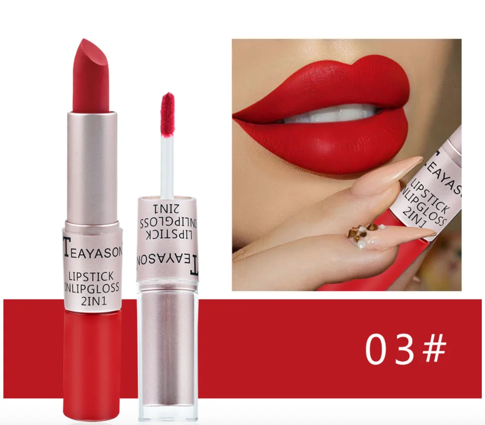 

Private Label Multi Color Makeup Matte Waterproof 2in1Liquid Lipstick With Lipstick, 12
