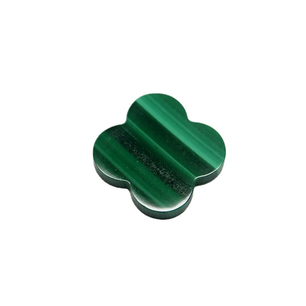 

high quality natural stone four leaf clover flower green malachite