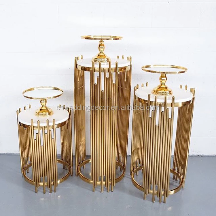 Stainless Steel Glossy Gold Cake Stand Cylinder Display Plinths Buy Gold Plinth,Cake Cylinder
