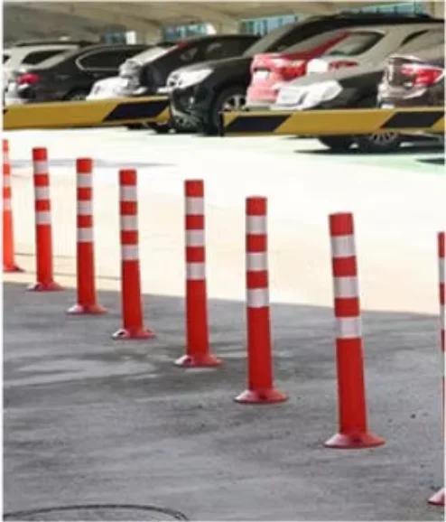 Traffic Safety Spring Warning Bollard 750mm High Reflective Flexible Parking Guide Post