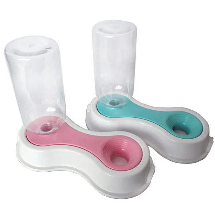 

Plastic Skidproof Splashproof Pet Bowl Multifunction Small Fashion Pet Bowl Large Capacity Healthy Pet Bowl, Pink/blue