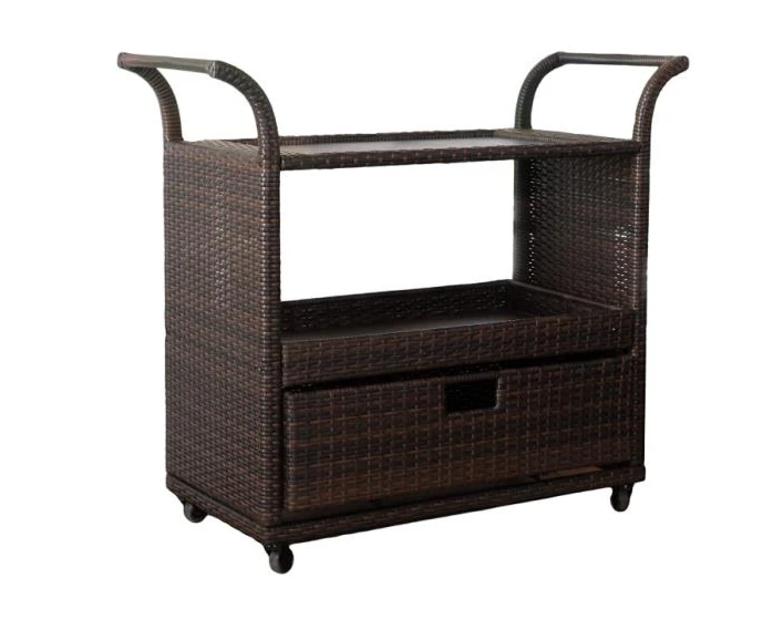 Al Aire Libre Para Carro De Mimbre Rodante Carro Portátil De Mimbre