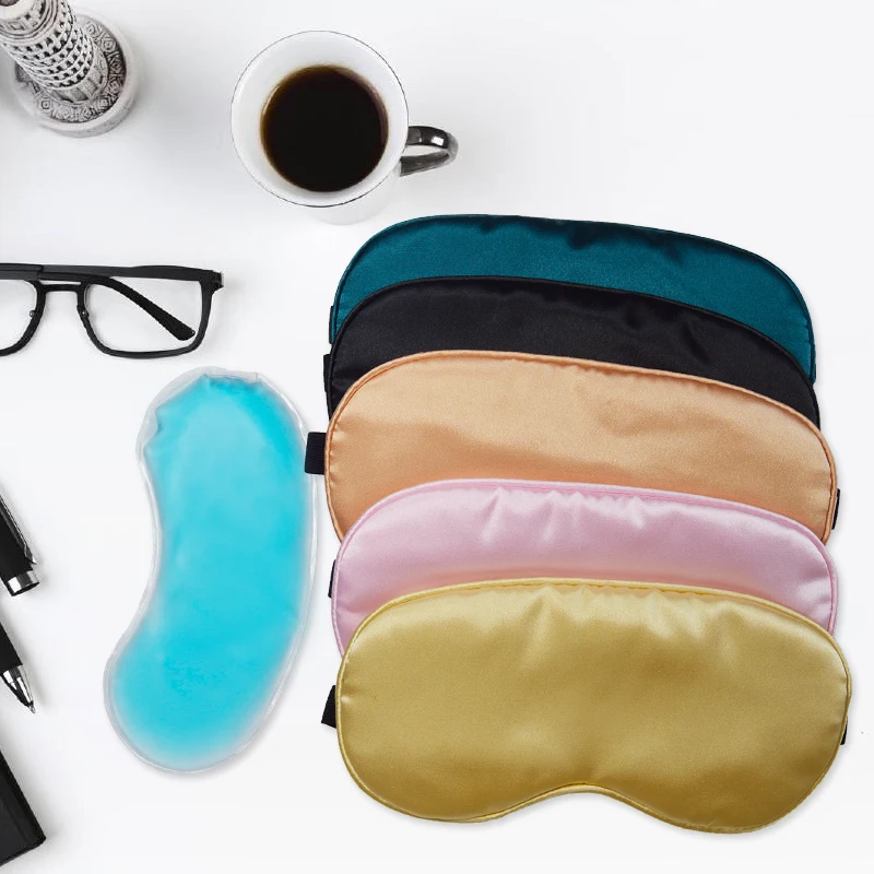 

Custom Cover Silk Travel Night Sleep Eye Mask With Elastic Strap Band With Gel Ice Eye Mask Silk Eye Mask Sleep