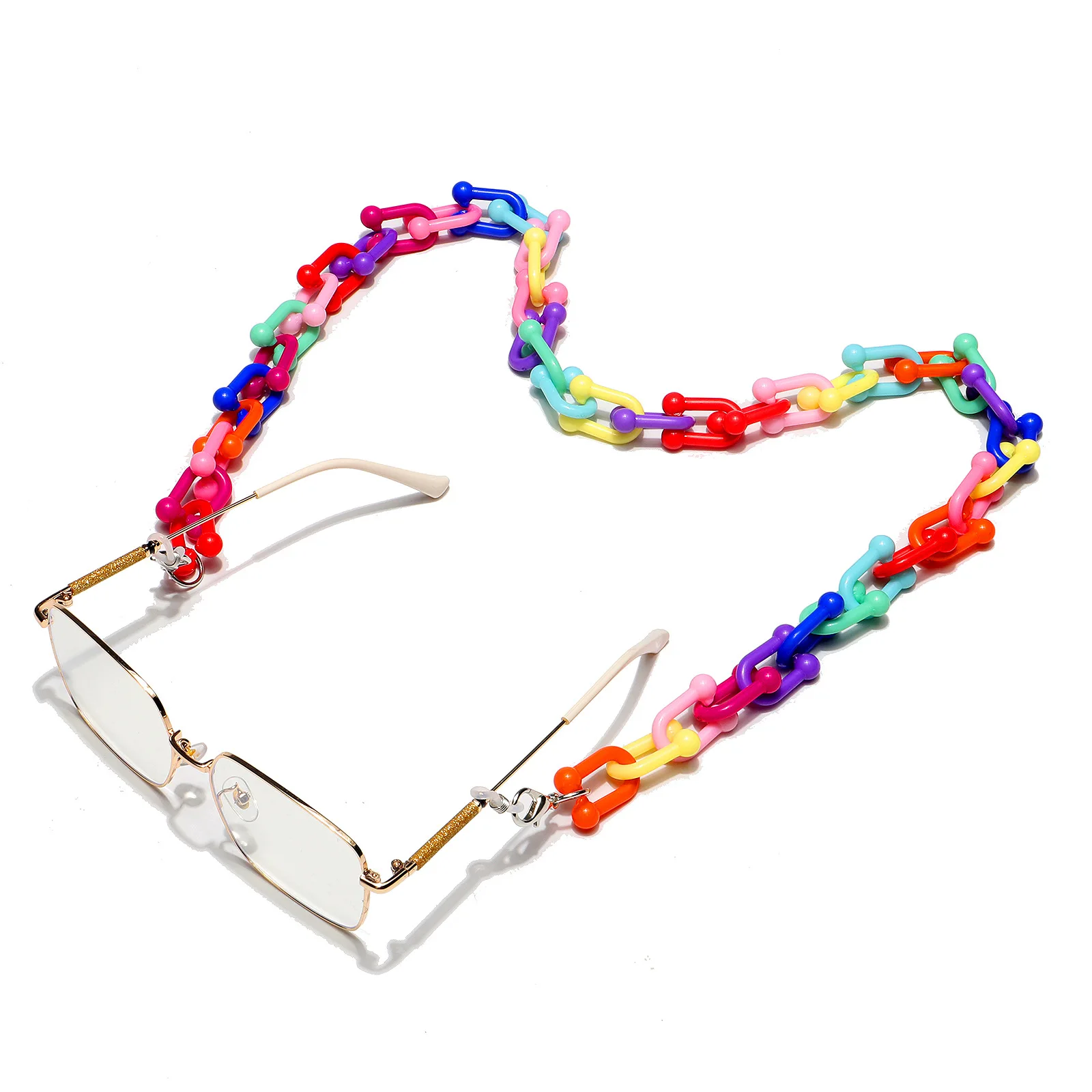 

Hanging Plastic Acrylic Colorful Sun Reading Holder Neck Glasses Chain Sunglasses Eye Glass Cord Strap For Eyeglass