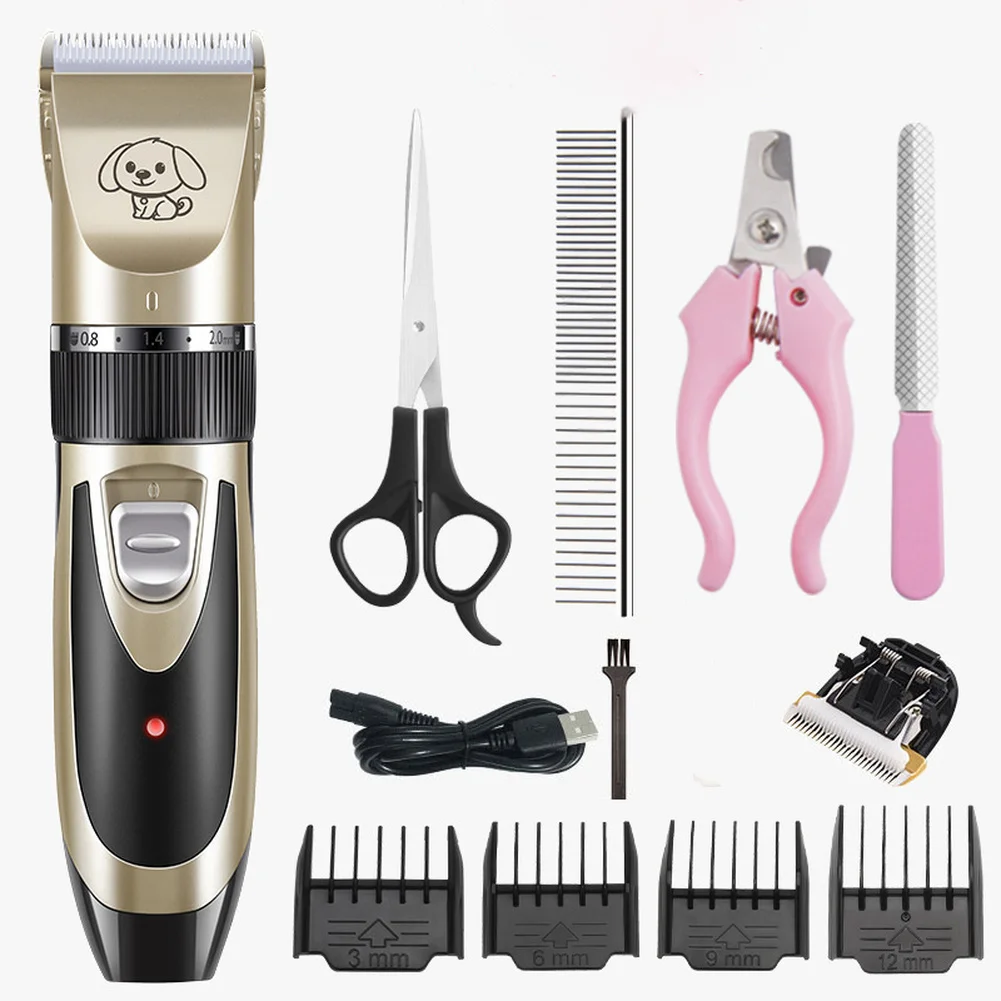 

Electronic Pet Hair Trimmer Rechargeable Low-noise Dog Cat Haircut Kit Puppy Blade Cutter Machine Pet Grooming Shaver Scissor