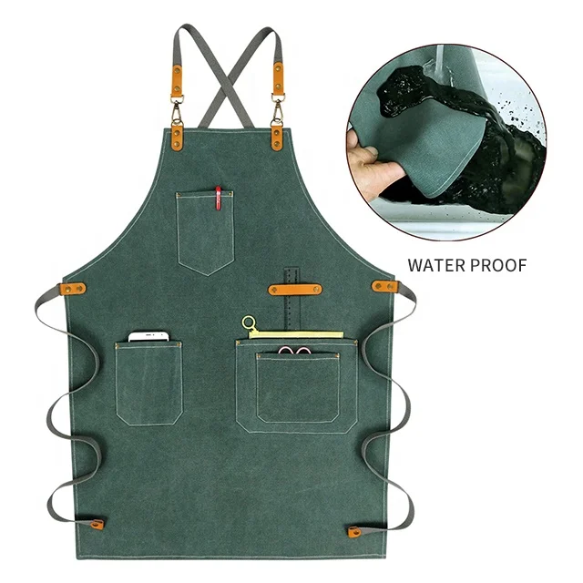 

SunYue Canvas Apron Korean Cake Baking Coffee Tea Shop Waiter Work Apron, Can be customized