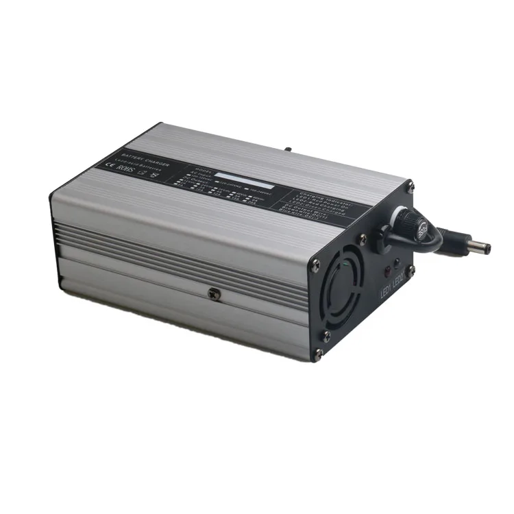 

48V 2A 18650 Lithium Battery Charger for 48V Electric Bicycle E-bike scooters forklift pool charger lifepo4 fast chargers, Black/sliver