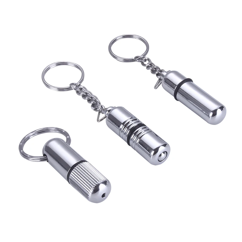 

Stainless Steel Accessories Cigar Draw Hole Gadgets Pocket Chain Clip Portable Cigar Punch Cutter With Key Ring, Customized