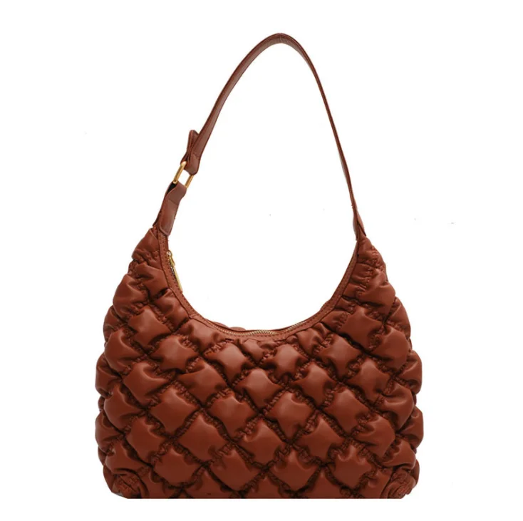 

2021 New Shoulder Bag Fold Pattern Solid Color Cloud Bag Joker Texture Portable Jiaozi Bag Wholesale, Picture