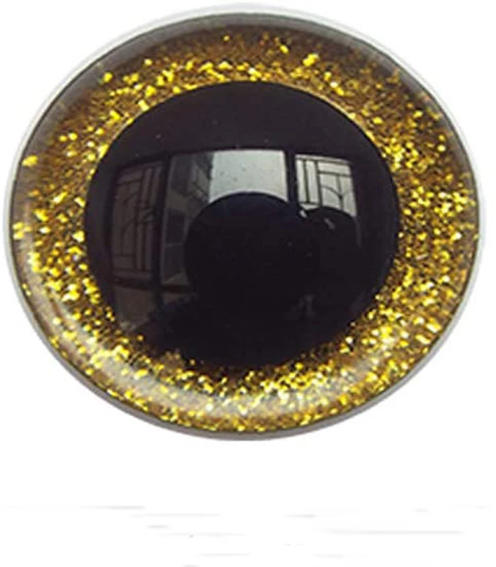 

3D Craft Glitter Crystal Animal Eyes in Gold for Plush Animal Toy, Blue brown white orange green or customized